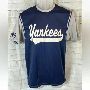 New York Yankees Shirt Men’s Size S Blue Gray Baseball Short Sleeve MLB dri fit